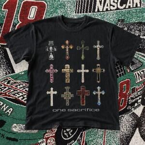 One Sacrifice Cross Graphic Tee Black Unisex